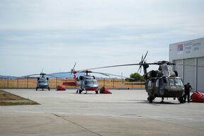 helikopteri koji učestvuju u gašenju požara u Deliblatskoj peščari