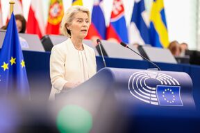 Ursula fon der Lajen tokom govora o stanju Unije u Strazburu