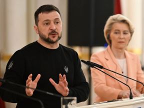 Vladimir Zelenski i Ursula fon der Lajen na zajedničkoj konferenciji za medije