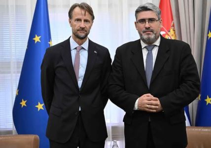 Ambasador EU u Srbiji Andreas von Bekerat i ministar za evropske integracije Nemanja Starović