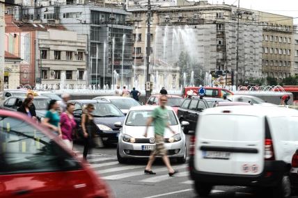 Gužva na Slaviji u Beogradu