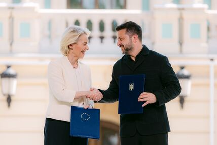 Ursula fon der Lajen i Vladimir Zelenski
