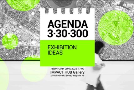 Plakat za izložbu koja promoviše projekat Agenda 3-30-300