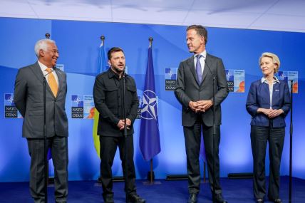 Vladimir Zelenski, Ursula fon der Lajen, Antonio Košta, Mark Rute na samitu NATO u Hagu