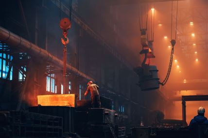 Radnik u čeličani kao ilustracija teške industrije