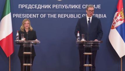 Đorđa Meloni i Aleksandar Vučić