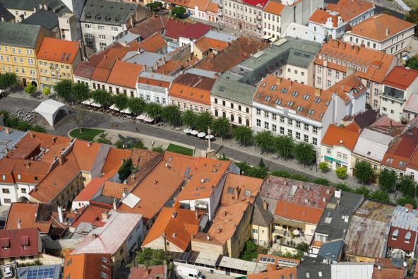 Slovački grad Trenčin uslikan iz vazduha