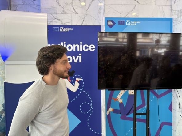 Uglješa Vojvodić na predstavljanju aplikacije Stećakland u Evropskoj kući u Beogradu