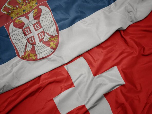 Zastave Srbije i Švajcarske