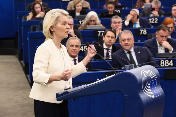 Ursula fon der Lajen tokom govora o stanju Unije 2026